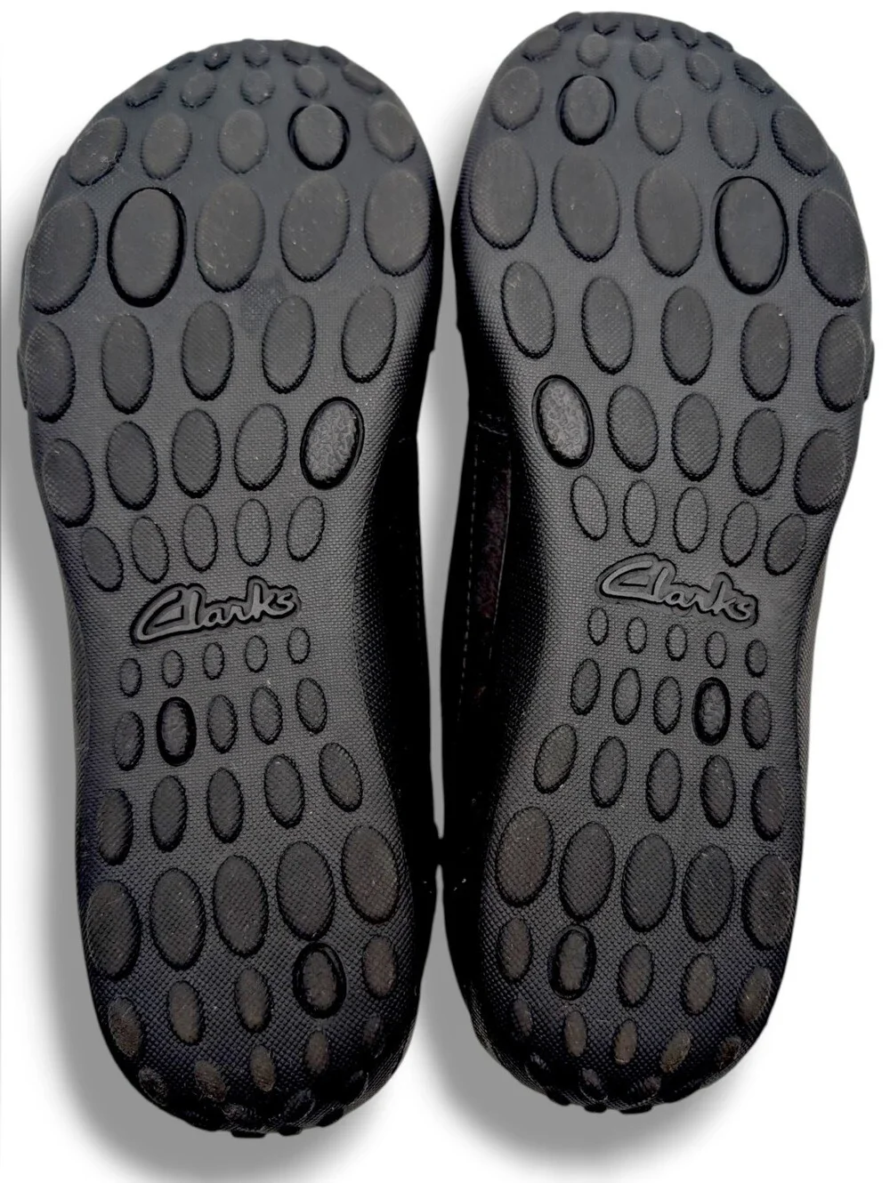 Clarks Collection Size 7.5M Slip On Black Leather Cushioned Insoles Ballet Flats